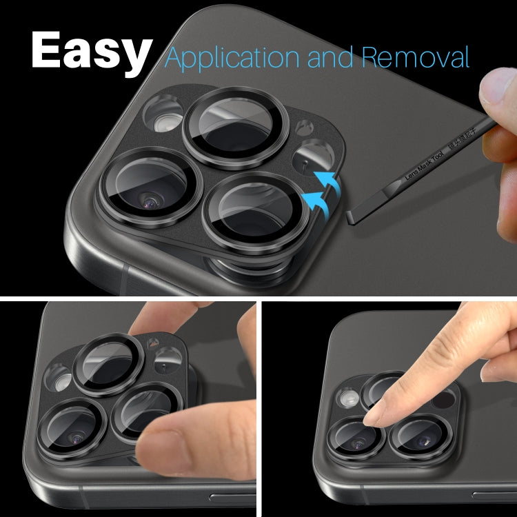 For iPhone 16 Pro / 16 Pro Max NORTHJO Matte Camera Lens Protector Tempered Glass Rear Lens Film(Black) by NORTHJO