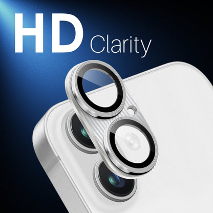 For iPhone 16 / 16 Plus NORTHJO CD Vein Camera Lens Protector Tempered Glass Rear Lens Film(Silver) by NORTHJO