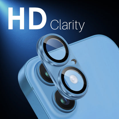 For iPhone 16 / 16 Plus NORTHJO CD Vein Camera Lens Protector Tempered Glass Rear Lens Film(Blue) by NORTHJO