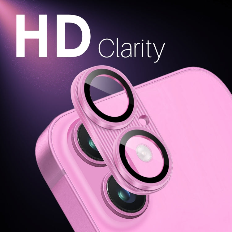 For iPhone 16 / 16 Plus NORTHJO CD Vein Camera Lens Protector Tempered Glass Rear Lens Film(Rose) by NORTHJO