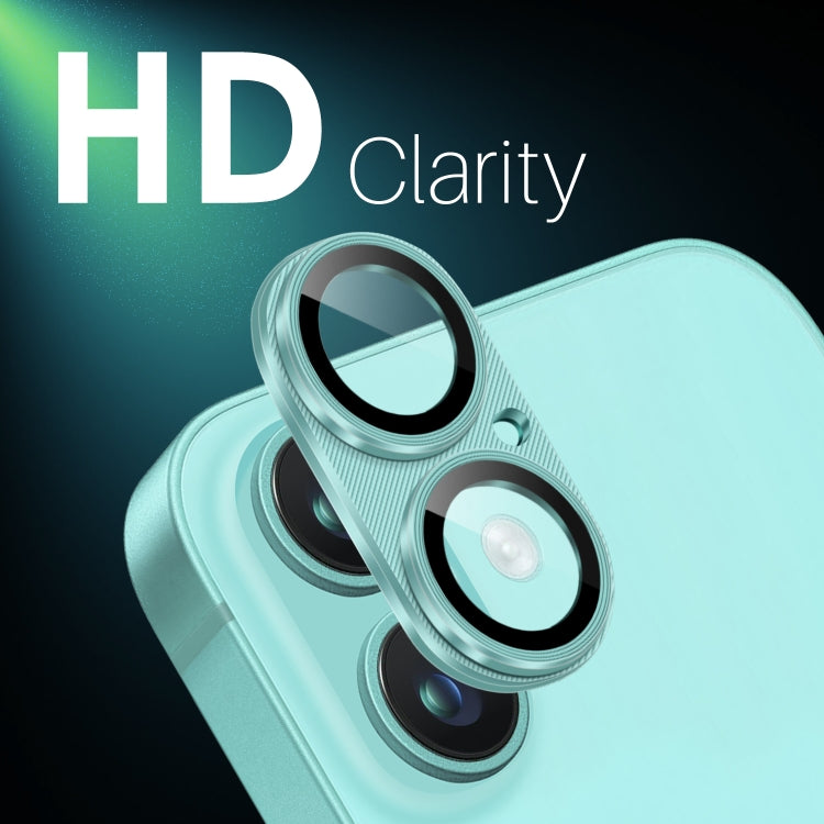 For iPhone 16 / 16 Plus NORTHJO CD Vein Camera Lens Protector Tempered Glass Rear Lens Film(Cyan) by NORTHJO