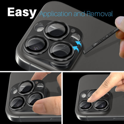 For iPhone 16 Pro / 16 Pro Max NORTHJO CD Vein Camera Lens Protector Tempered Glass Rear Lens Film(Black) by NORTHJO