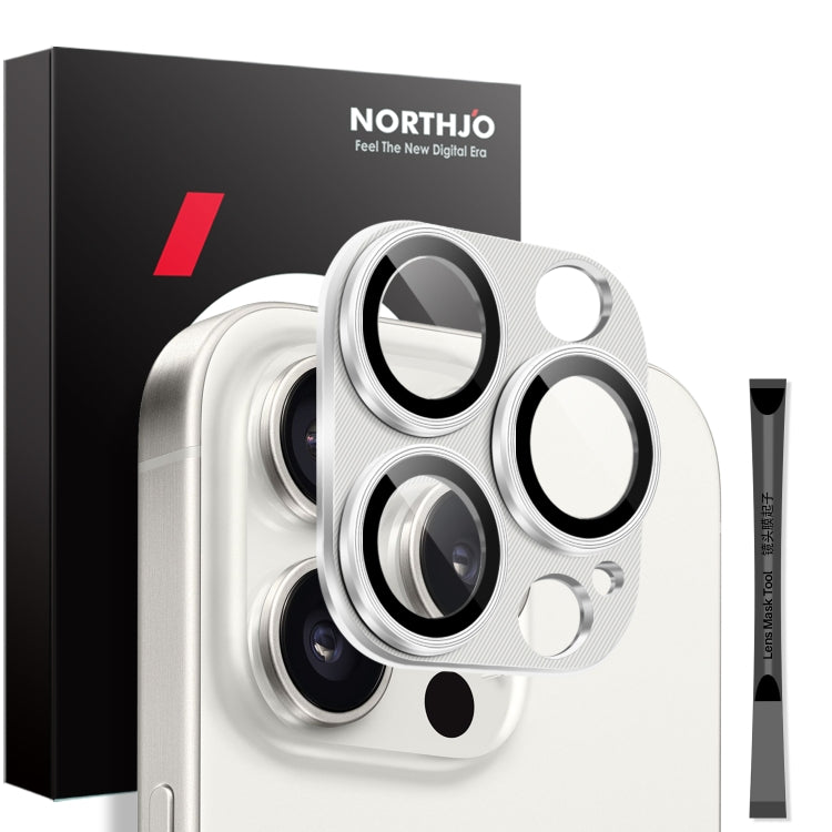 For iPhone 16 Pro / 16 Pro Max NORTHJO CD Vein Camera Lens Protector Tempered Glass Rear Lens Film(Silver) by NORTHJO