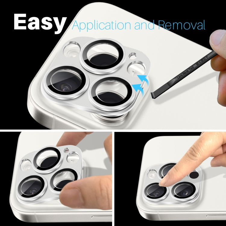 For iPhone 16 Pro / 16 Pro Max NORTHJO CD Vein Camera Lens Protector Tempered Glass Rear Lens Film(Silver) by NORTHJO