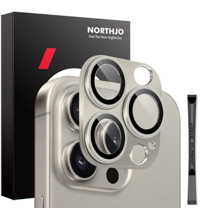 For iPhone 16 Pro / 16 Pro Max NORTHJO CD Vein Camera Lens Protector Tempered Glass Rear Lens Film(Natural) by NORTHJO