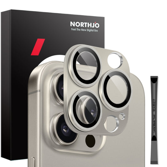 For iPhone 16 Pro / 16 Pro Max NORTHJO CD Vein Camera Lens Protector Tempered Glass Rear Lens Film(Natural) by NORTHJO