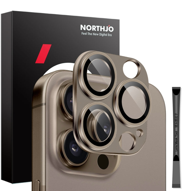 For iPhone 16 Pro / 16 Pro Max NORTHJO CD Vein Camera Lens Protector Tempered Glass Rear Lens Film(Brown) by NORTHJO