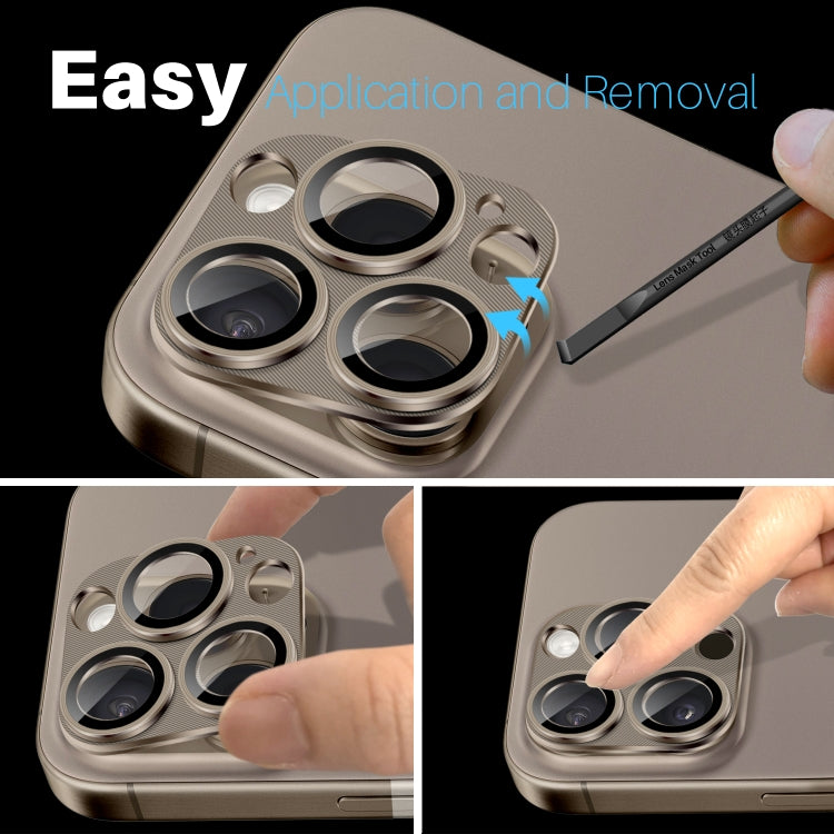 For iPhone 16 Pro / 16 Pro Max NORTHJO CD Vein Camera Lens Protector Tempered Glass Rear Lens Film(Brown) by NORTHJO