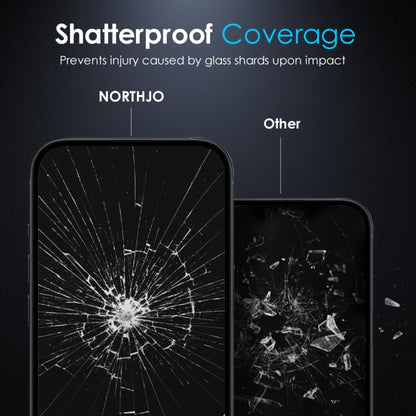 For iPhone 15 Pro Max NORTHJO Matte Silkscreen Anti-Fingerprint Tempered Glass Film by NORTHJO