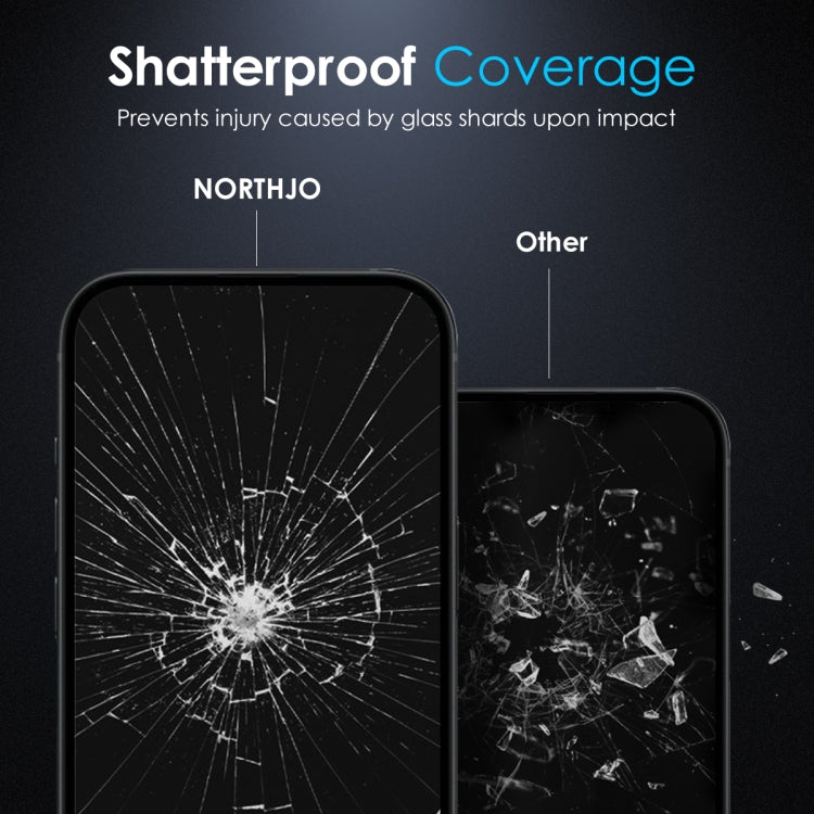 For iPhone 15 Plus NORTHJO Matte Silkscreen Anti-Fingerprint Tempered Glass Film by NORTHJO