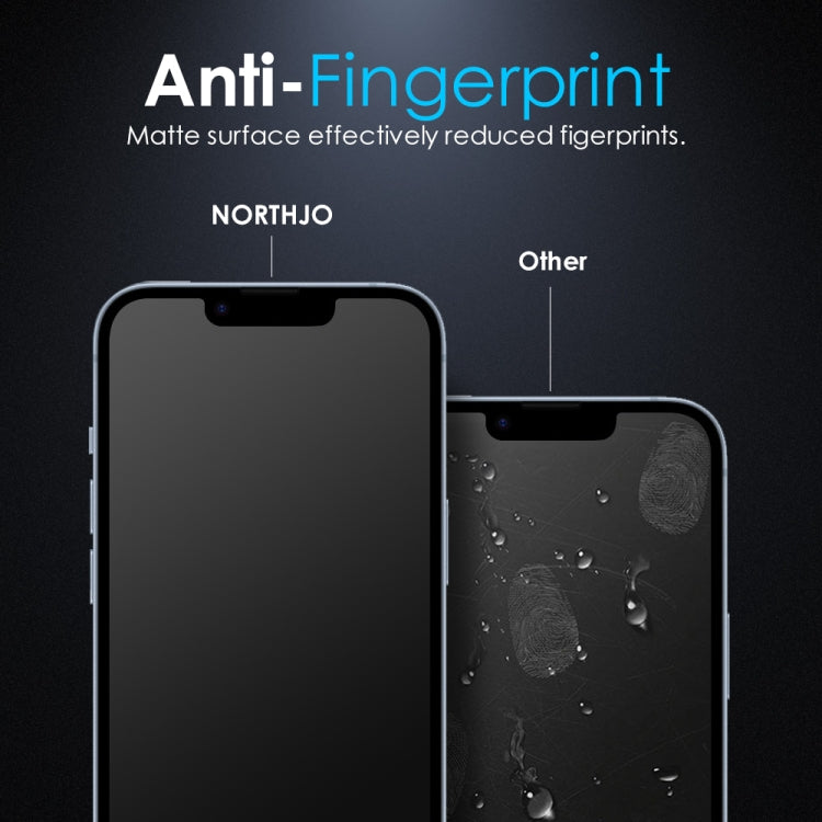 For iPhone 14 Plus / 13 Pro Max NORTHJO Matte Silkscreen Anti-Fingerprint Tempered Glass Film by NORTHJO