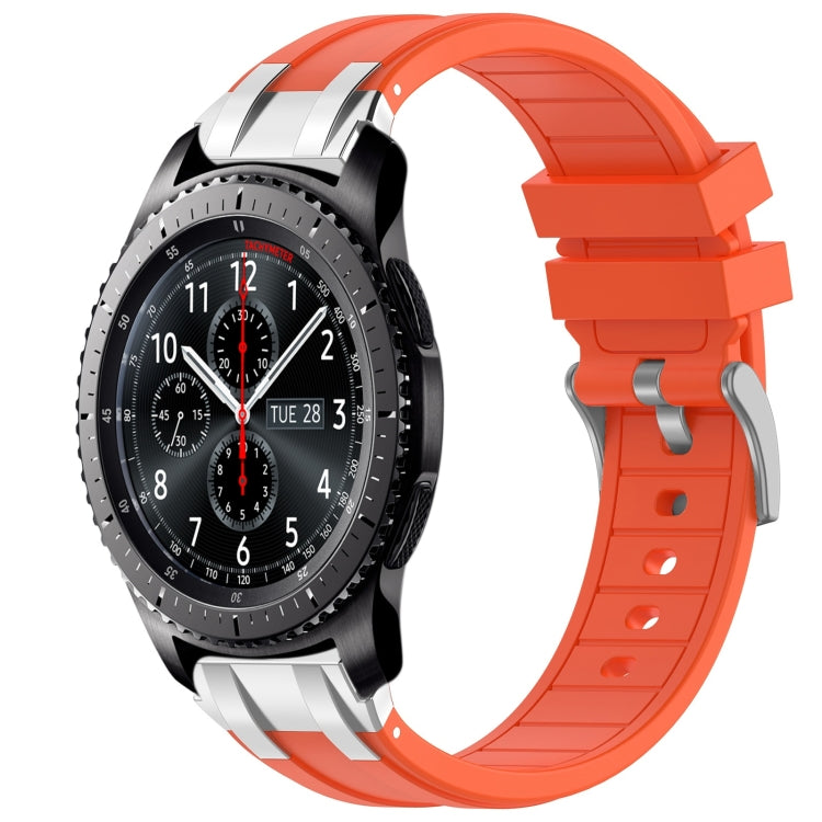 For Samsung Galaxy Gear S3 Frontier 22mm Quick Release Silver Buckle Royal Silicone Watch Band(Orange) by bashfashion