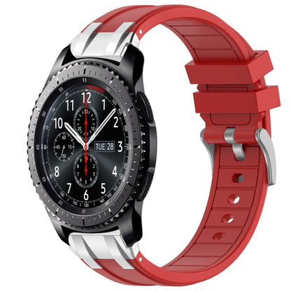 For Samsung Galaxy Gear S3 Frontier 22mm Quick Release Silver Buckle Royal Silicone Watch Band(Red) by bashfashion