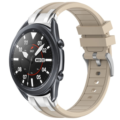 For Samsung Galaxy Watch 3 45mm 22mm Quick Release Silver Buckle Royal Silicone Watch Band(Starlight) by bashfashion