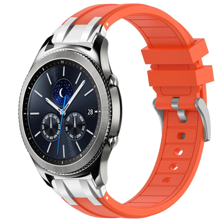 For Samsung Galaxy Gear S3 Classic 22mm Quick Release Silver Buckle Royal Silicone Watch Band(Orange) by bashfashion