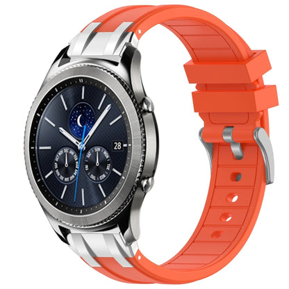 For Samsung Galaxy Gear S3 Classic 22mm Quick Release Silver Buckle Royal Silicone Watch Band(Orange) by bashfashion
