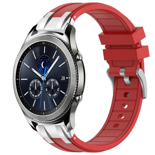 For Samsung Galaxy Gear S3 Classic 22mm Quick Release Silver Buckle Royal Silicone Watch Band(Red) by bashfashion