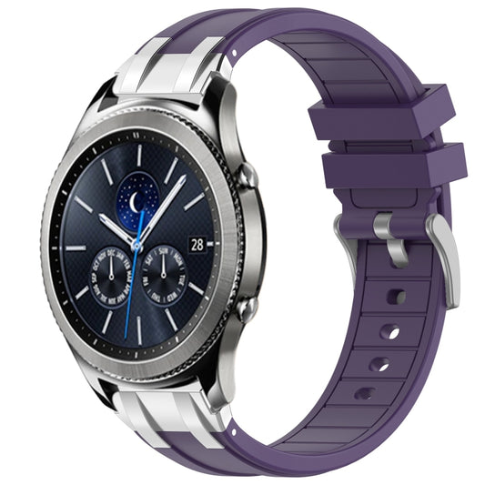 For Samsung Galaxy Gear S3 Classic 22mm Quick Release Silver Buckle Royal Silicone Watch Band(Purple) by bashfashion