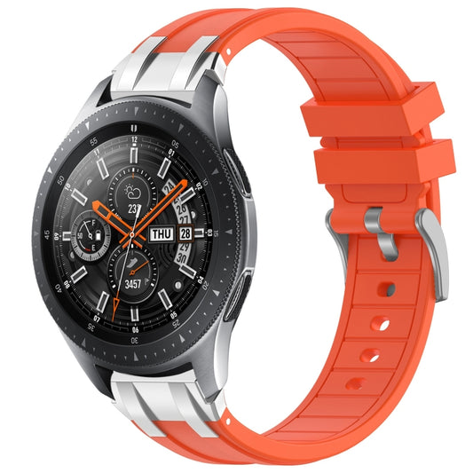 For Samsung Galaxy Watch 46mm 22mm Quick Release Silver Buckle Royal Silicone Watch Band(Orange) by bashfashion