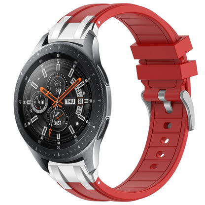 For Samsung Galaxy Watch 46mm 22mm Quick Release Silver Buckle Royal Silicone Watch Band(Red) by bashfashion