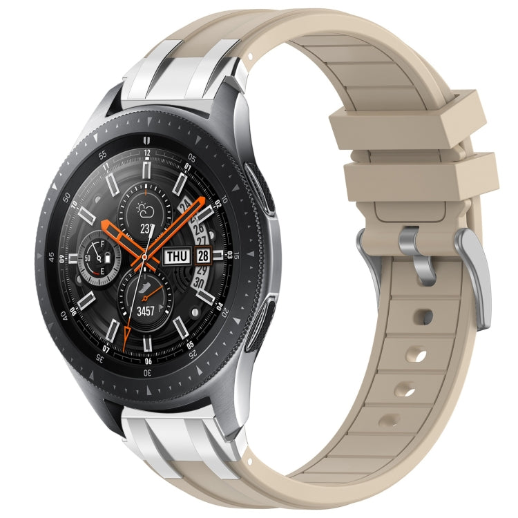 For Samsung Galaxy Watch 46mm 22mm Quick Release Silver Buckle Royal Silicone Watch Band(Starlight) by bashfashion