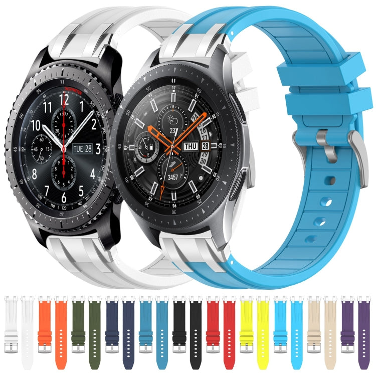 For Samsung Galaxy Gear S3 Classic 22mm Quick Release Silver Buckle Royal Silicone Watch Band(Sea Blue) by bashfashion