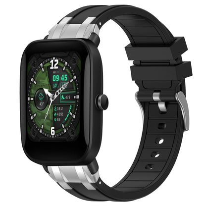 For Amazfit Bip U 20mm Quick Release Silver Buckle Royal Silicone Watch Band(Black) by bashfashion