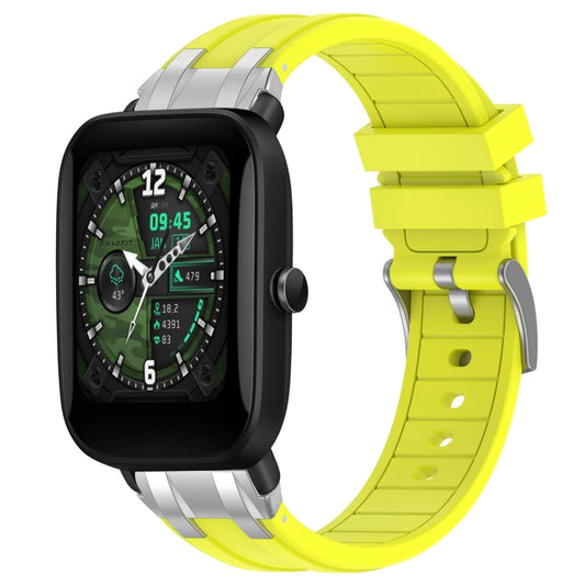 For Amazfit Bip U 20mm Quick Release Silver Buckle Royal Silicone Watch Band(Vital Yellow) by bashfashion