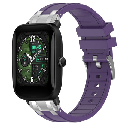 For Amazfit Bip U 20mm Quick Release Silver Buckle Royal Silicone Watch Band(Purple) by bashfashion