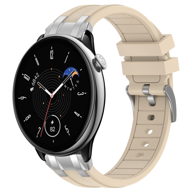 For Amazfit GTR Mini 20mm Quick Release Silver Buckle Royal Silicone Watch Band(Starlight) by bashfashion