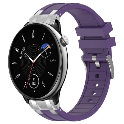 For Amazfit GTR Mini 20mm Quick Release Silver Buckle Royal Silicone Watch Band(Purple) by bashfashion