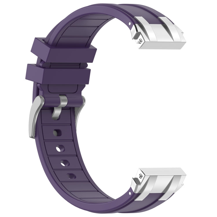 For Amazfit GTR Mini 20mm Quick Release Silver Buckle Royal Silicone Watch Band(Purple) by bashfashion