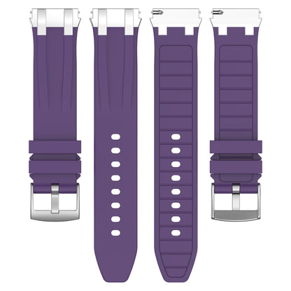 For Amazfit GTR Mini 20mm Quick Release Silver Buckle Royal Silicone Watch Band(Purple) by bashfashion