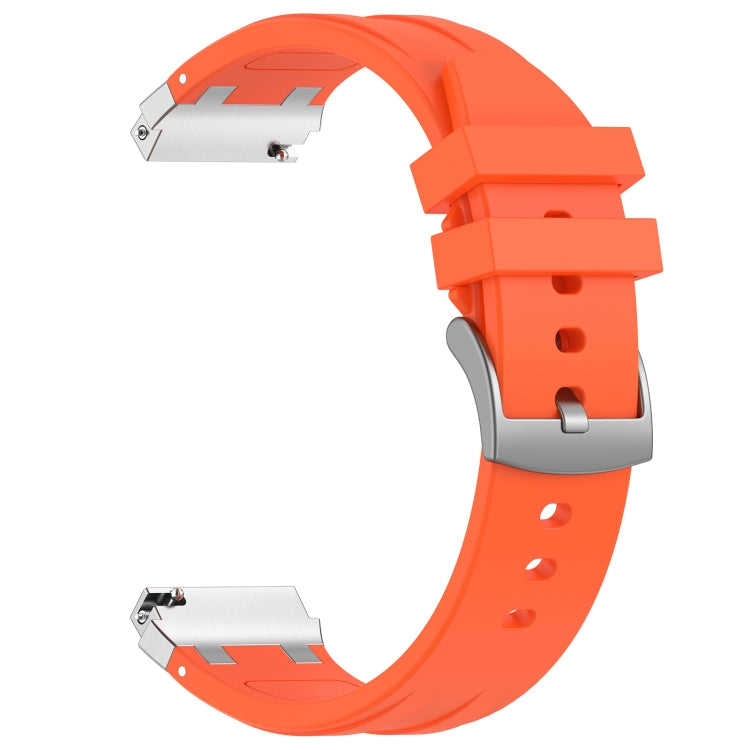 For Amazfit Bip3 20mm Quick Release Silver Buckle Royal Silicone Watch Band(Orange) by bashfashion