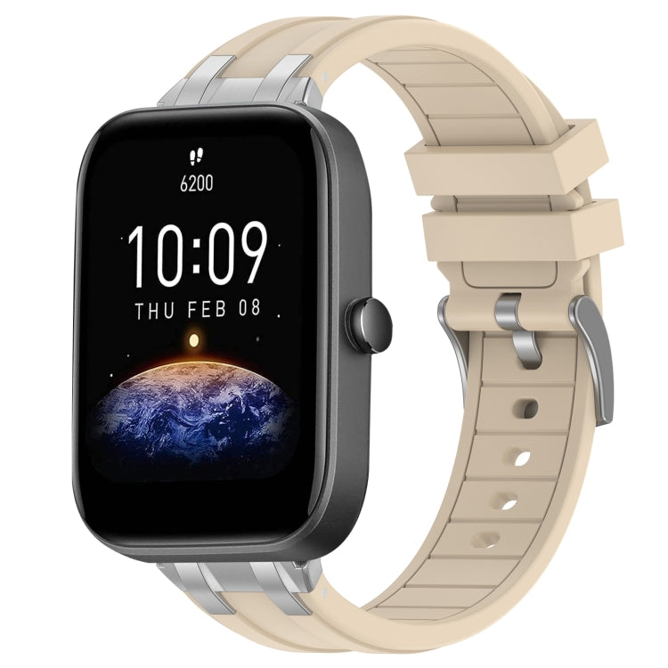 For Amazfit Bip3 20mm Quick Release Silver Buckle Royal Silicone Watch Band(Starlight) by bashfashion