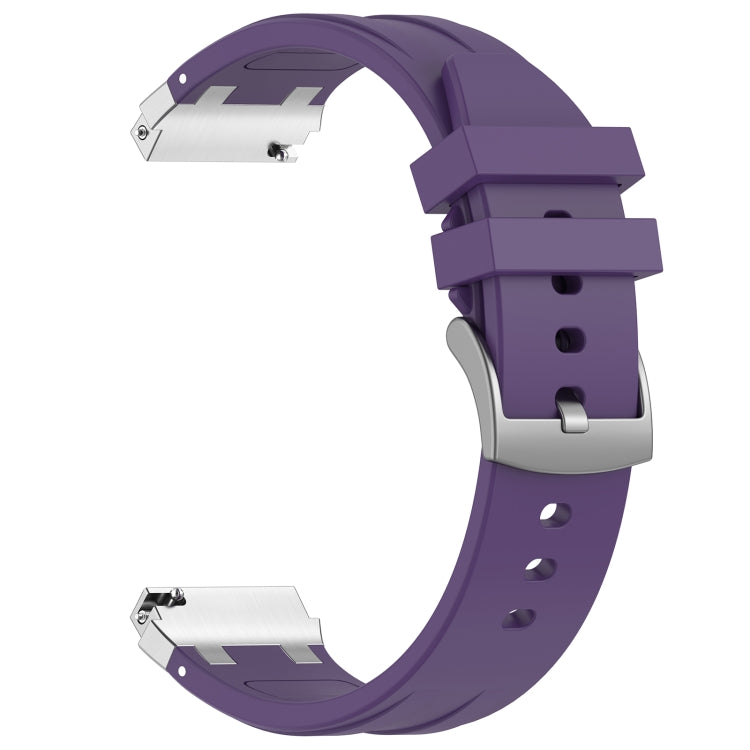 For Amazfit Bip3 20mm Quick Release Silver Buckle Royal Silicone Watch Band(Purple) by bashfashion