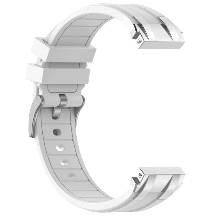 For Amazfit GTS 3 20mm Quick Release Silver Buckle Royal Silicone Watch Band(White) by bashfashion