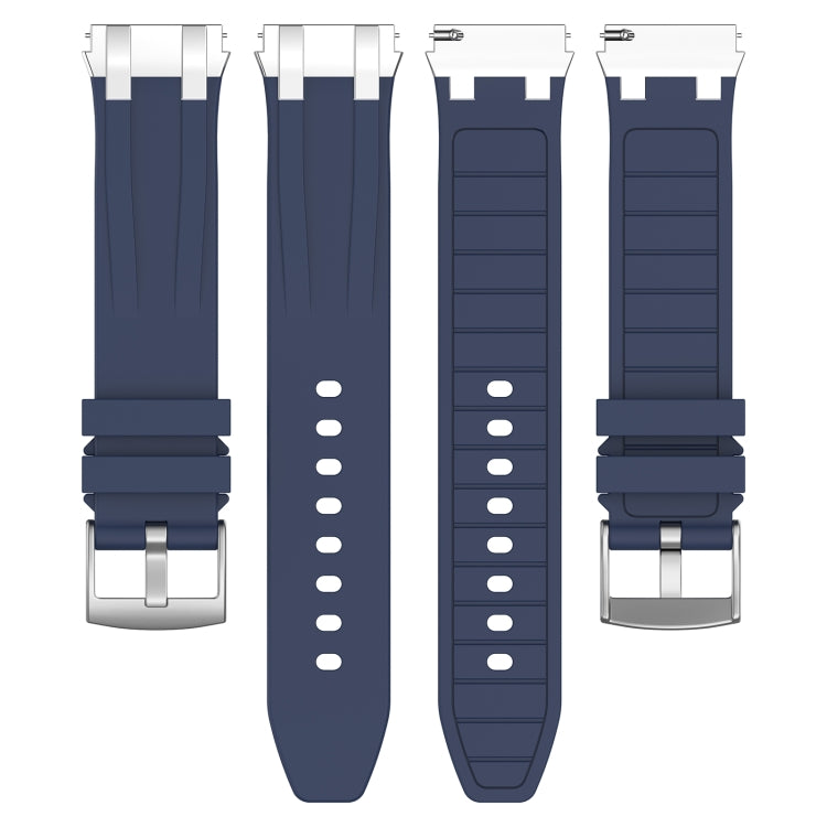 For Amazfit GTS 3 20mm Quick Release Silver Buckle Royal Silicone Watch Band(Navy Blue) by bashfashion
