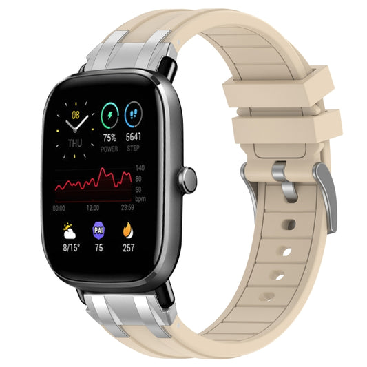 For Amazfit GTS 2 Mini 20mm Quick Release Silver Buckle Royal Silicone Watch Band(Starlight) by bashfashion