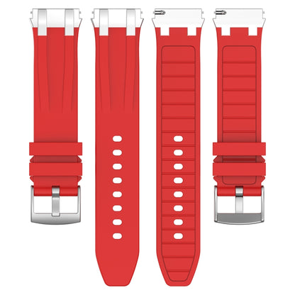 For Amazfit Pop Pro 20mm Quick Release Silver Buckle Royal Silicone Watch Band(Red) by bashfashion