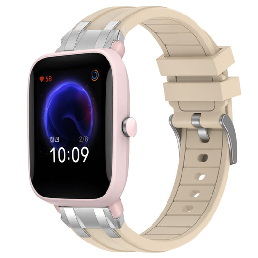 For Amazfit Pop Pro 20mm Quick Release Silver Buckle Royal Silicone Watch Band(Starlight) by bashfashion