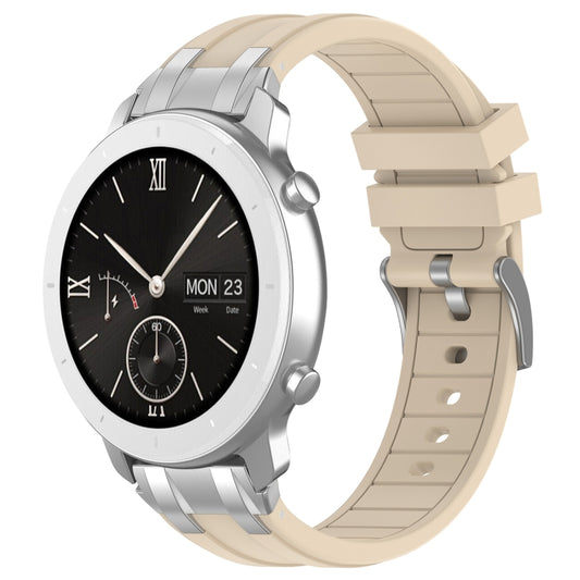 For Amazfit Pop 20mm Quick Release Silver Buckle Royal Silicone Watch Band(Starlight) by bashfashion