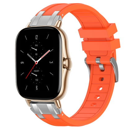 For Amazfit GTS 2 20mm Quick Release Silver Buckle Royal Silicone Watch Band(Orange) by bashfashion
