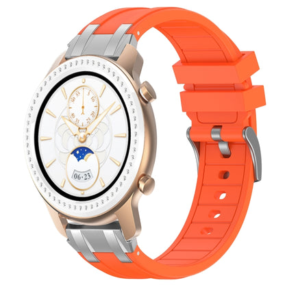 For Amazfit GTR 42mm 20mm Quick Release Silver Buckle Royal Silicone Watch Band(Orange) by bashfashion