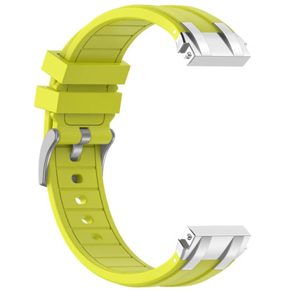 For Amazfit GTR 42mm 20mm Quick Release Silver Buckle Royal Silicone Watch Band(Vital Yellow) by bashfashion