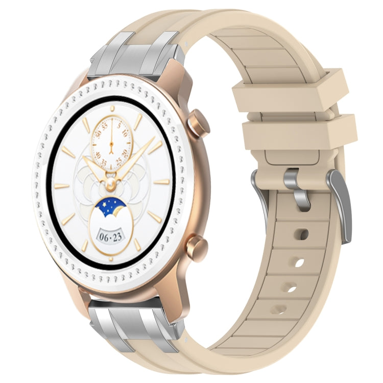 For Amazfit GTR 42mm 20mm Quick Release Silver Buckle Royal Silicone Watch Band(Starlight) by bashfashion