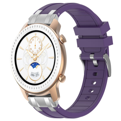 For Amazfit GTR 42mm 20mm Quick Release Silver Buckle Royal Silicone Watch Band(Purple) by bashfashion