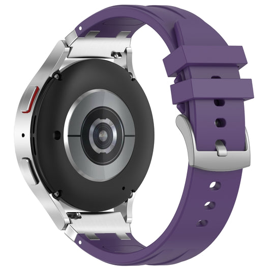 For Amazfit GTR 42mm 20mm Quick Release Silver Buckle Royal Silicone Watch Band(Purple) by bashfashion