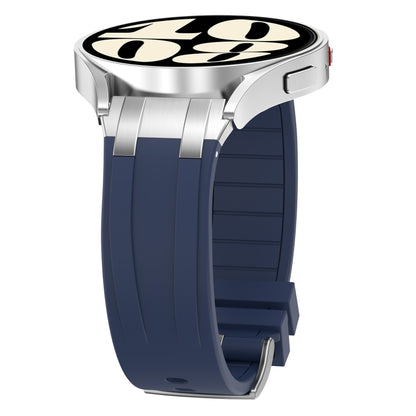 For Amazfit Bip S 20mm Quick Release Silver Buckle Royal Silicone Watch Band(Navy Blue) by bashfashion