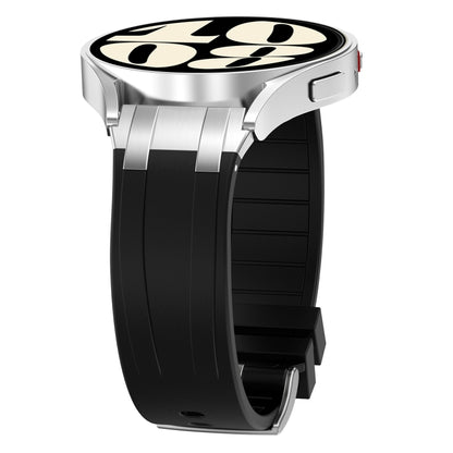 For Amazfit Bip S 20mm Quick Release Silver Buckle Royal Silicone Watch Band(Black) by bashfashion